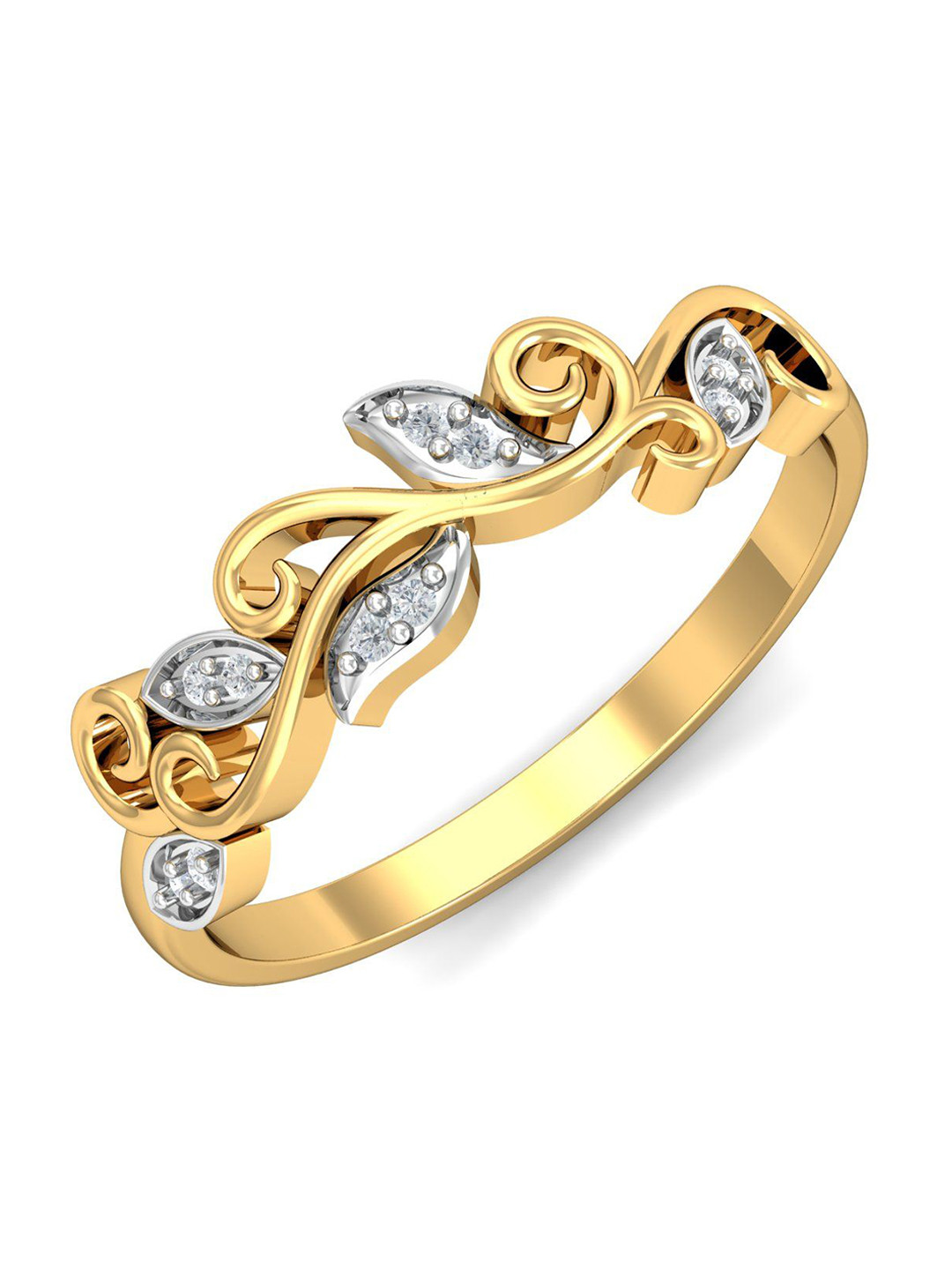 KUBERBOX Nastasiya 18KT Gold Diamond-Studded Ring -2.38 gm