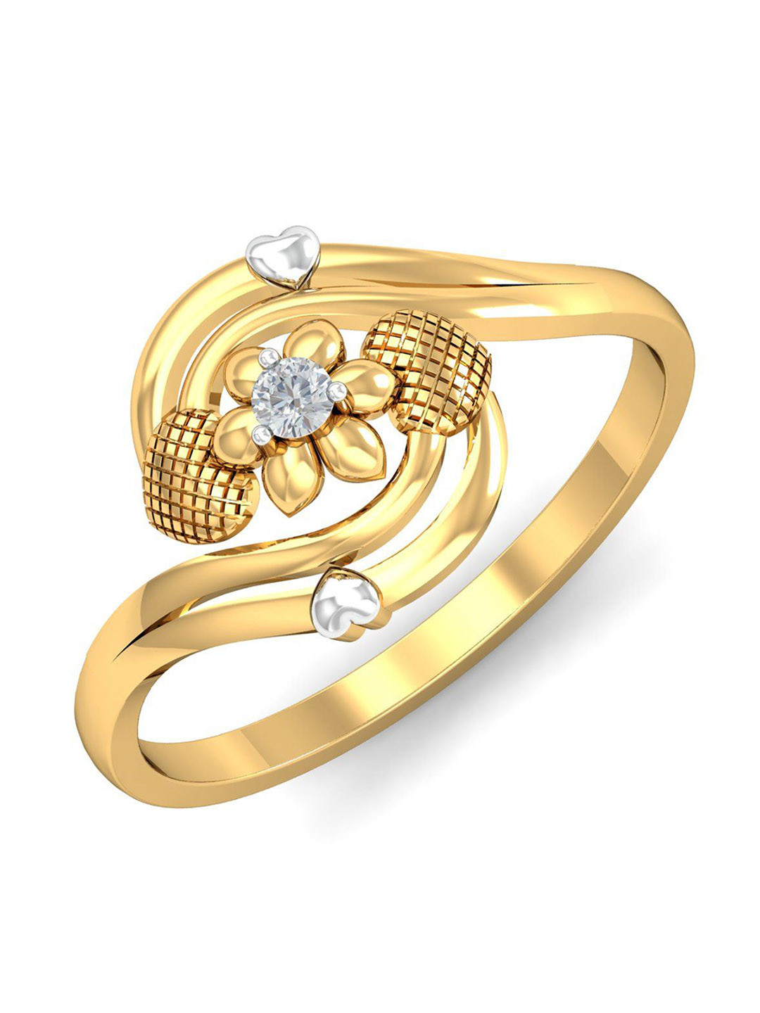 KUBERBOX Doreen 18KT Gold Diamond-Studded Ring-2.11gm