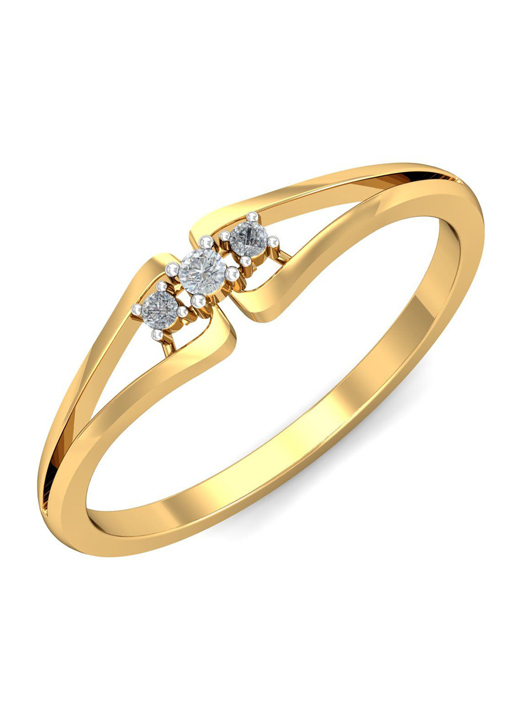 KUBERBOX Kofi 18KT Gold Diamond-Studded Ring-1.72 gm