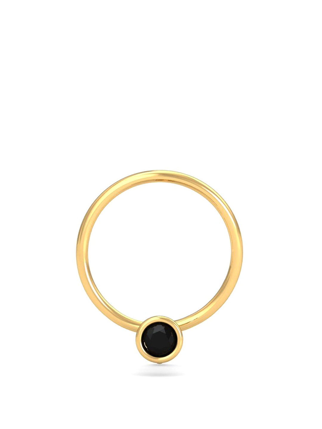 KUBERBOX 18KT Gold Diamond-Studded Nose Pin - 0.24 gm