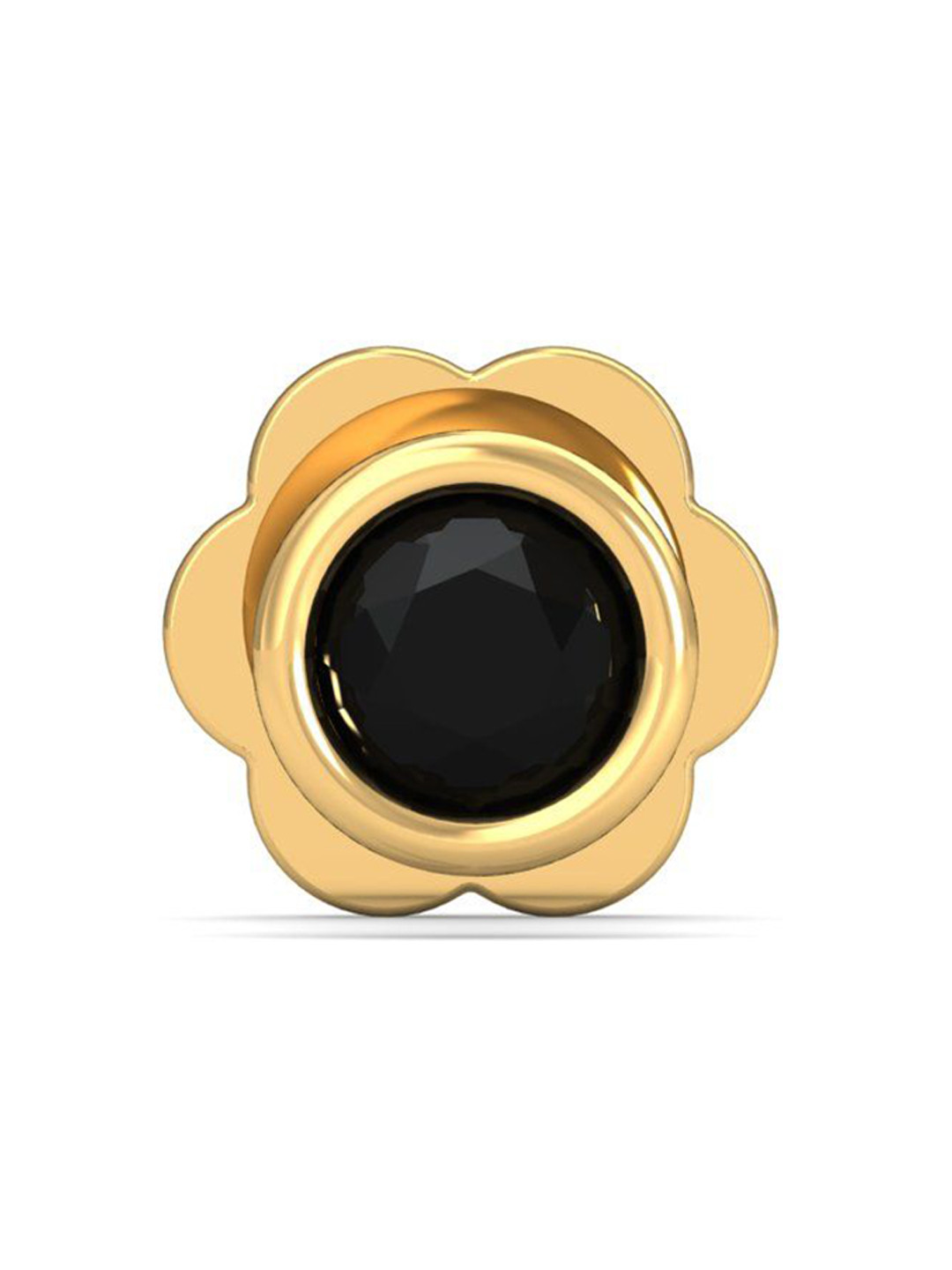 KUBERBOX 18KT Gold Bezel Diamond-Studded Nosepin 0.24gm