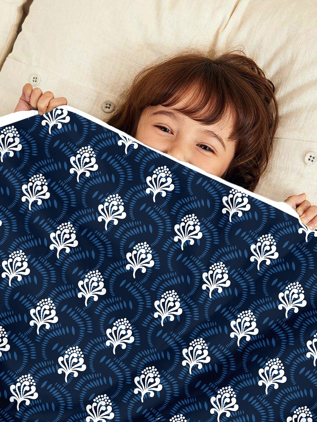 Divine Casa Twilight Blue Soft Crocus AC Room 120 GSM Reversible Baby Blanket Dohar