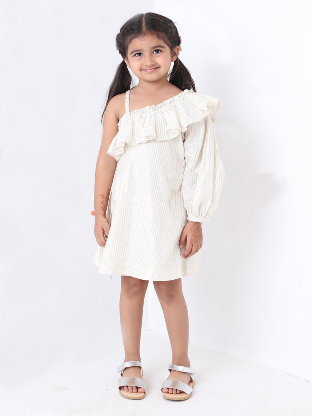 Jilmil Off Girls White Peplum Dress