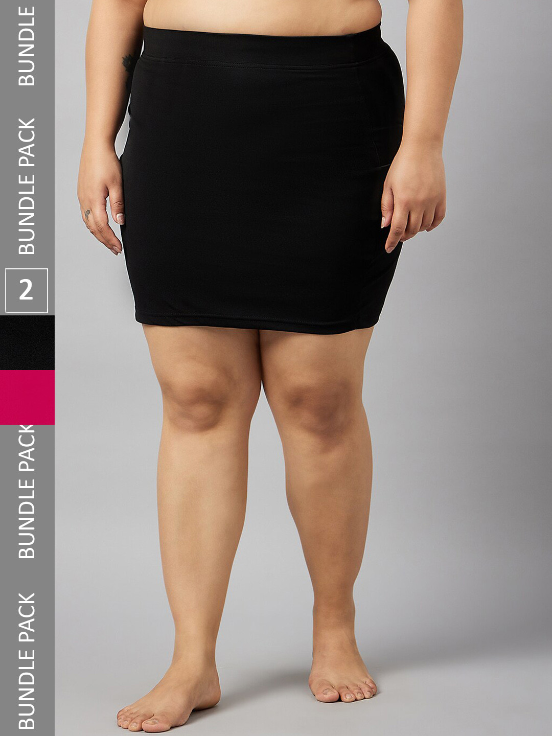 Curves By ZeroKaata Pack Of 2 Plus Size Seamless Skirt Body Shapewear