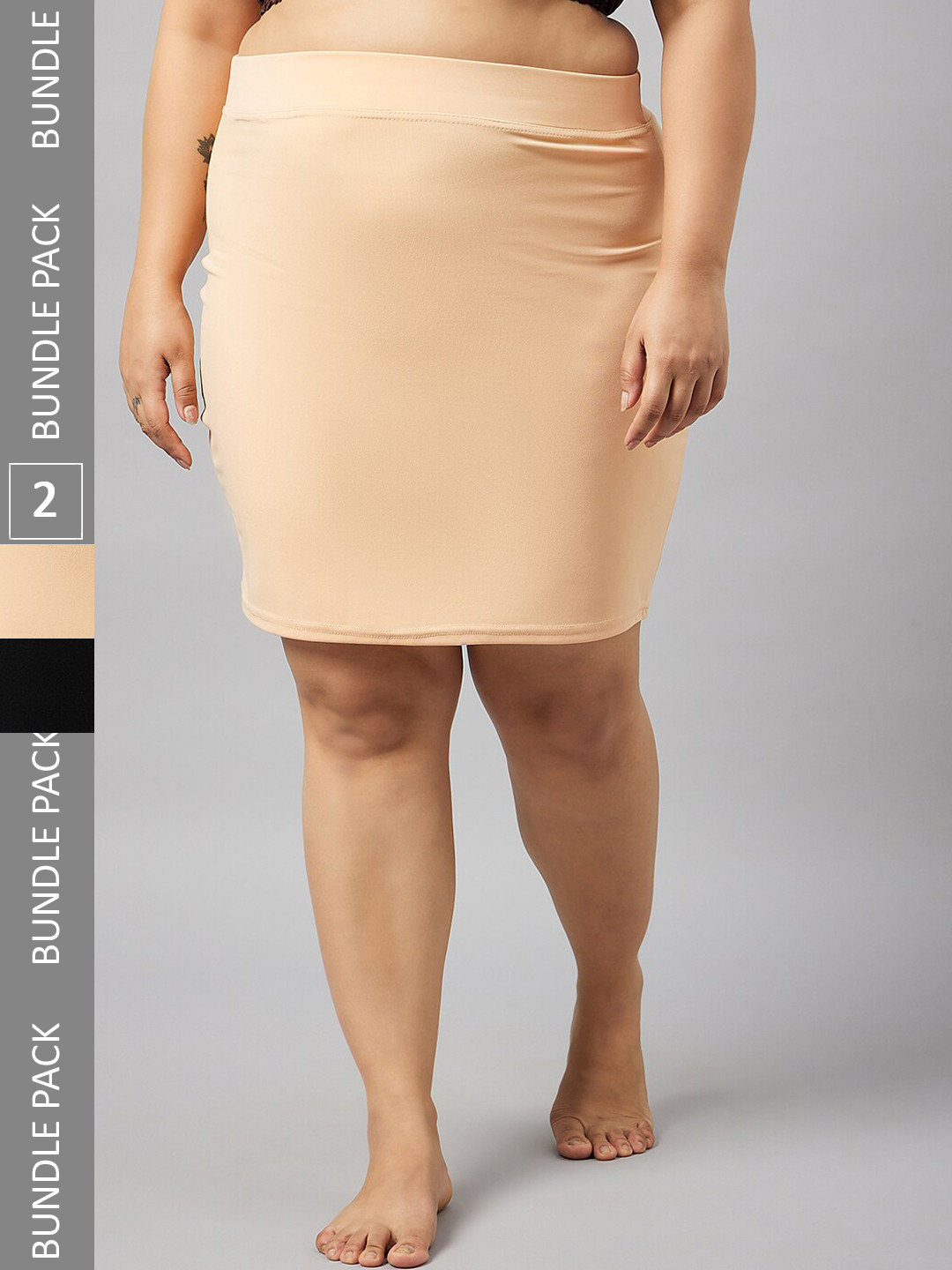 Curves By ZeroKaata Pack Of 2 Plus Size Seamless Skirt Body Shapewear