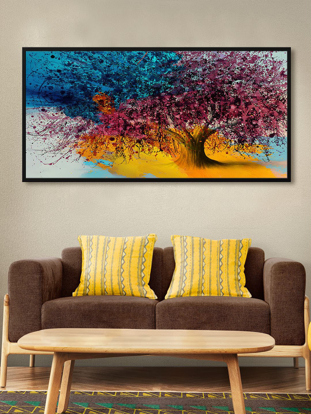 999Store Blue & Yellow Abstract Modern Painting Wall Art