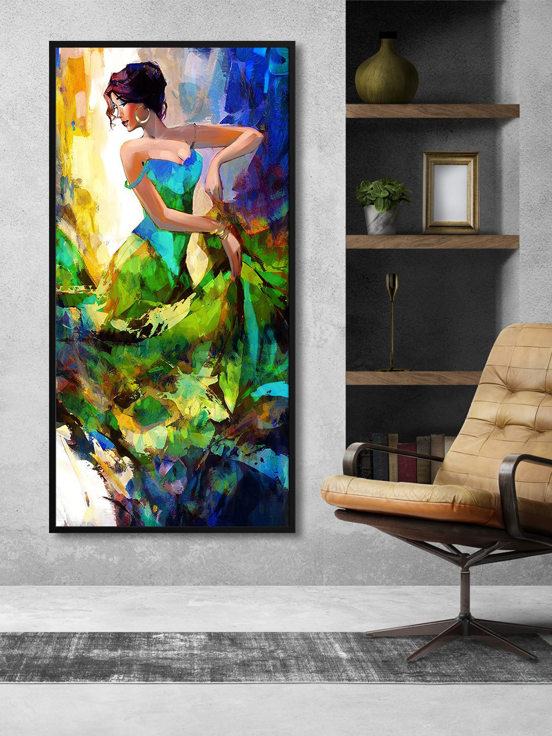 999Store Flamenco Dancer Wood Wall Rectangle Paintings Wall Art-47.2 x 24In