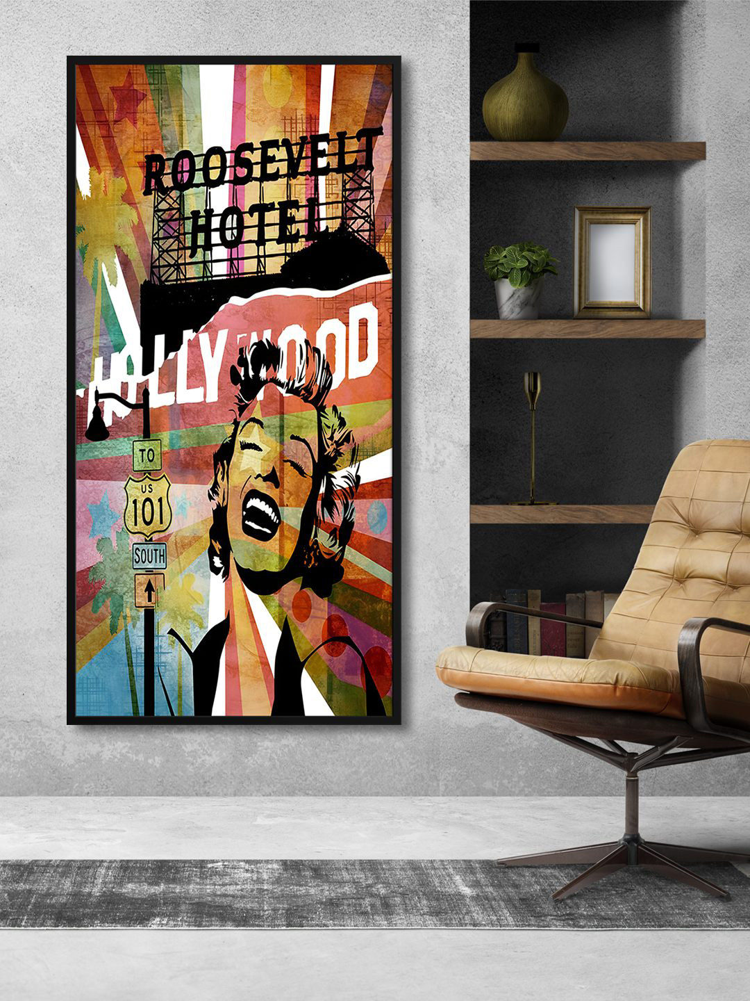 999Store Brown & Black Los Angels California Painting Wall Art