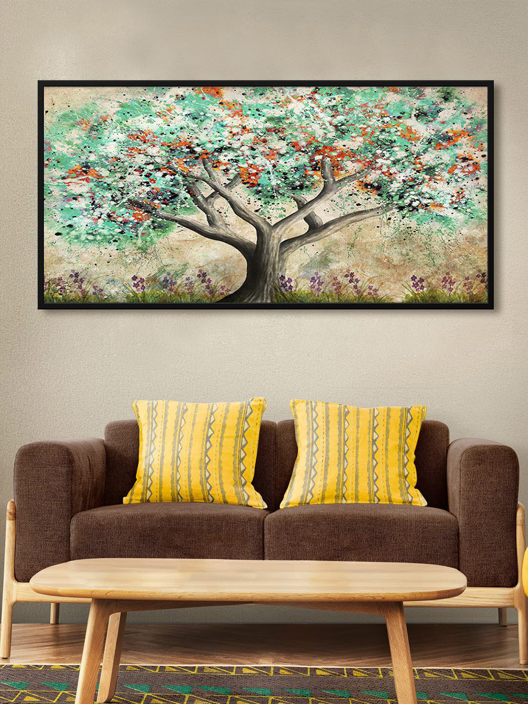 999Store Brown & Green Printed Framed Canvas Wall Art