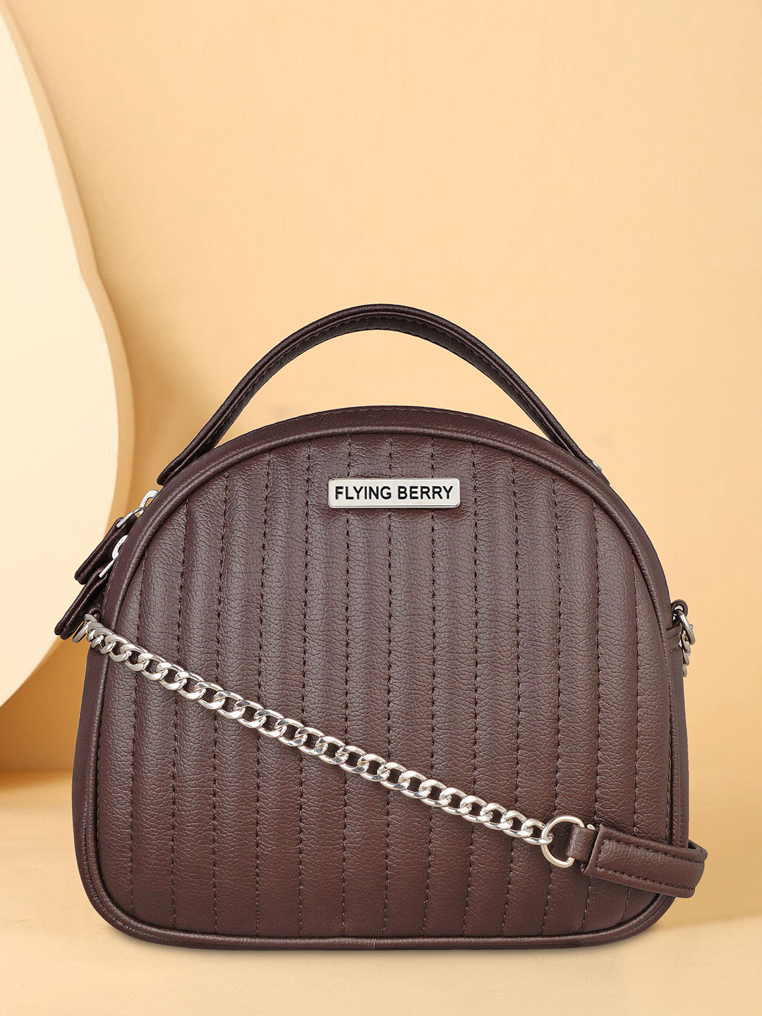 FLYING BERRY PU Structured Handheld Bag With Cut Work