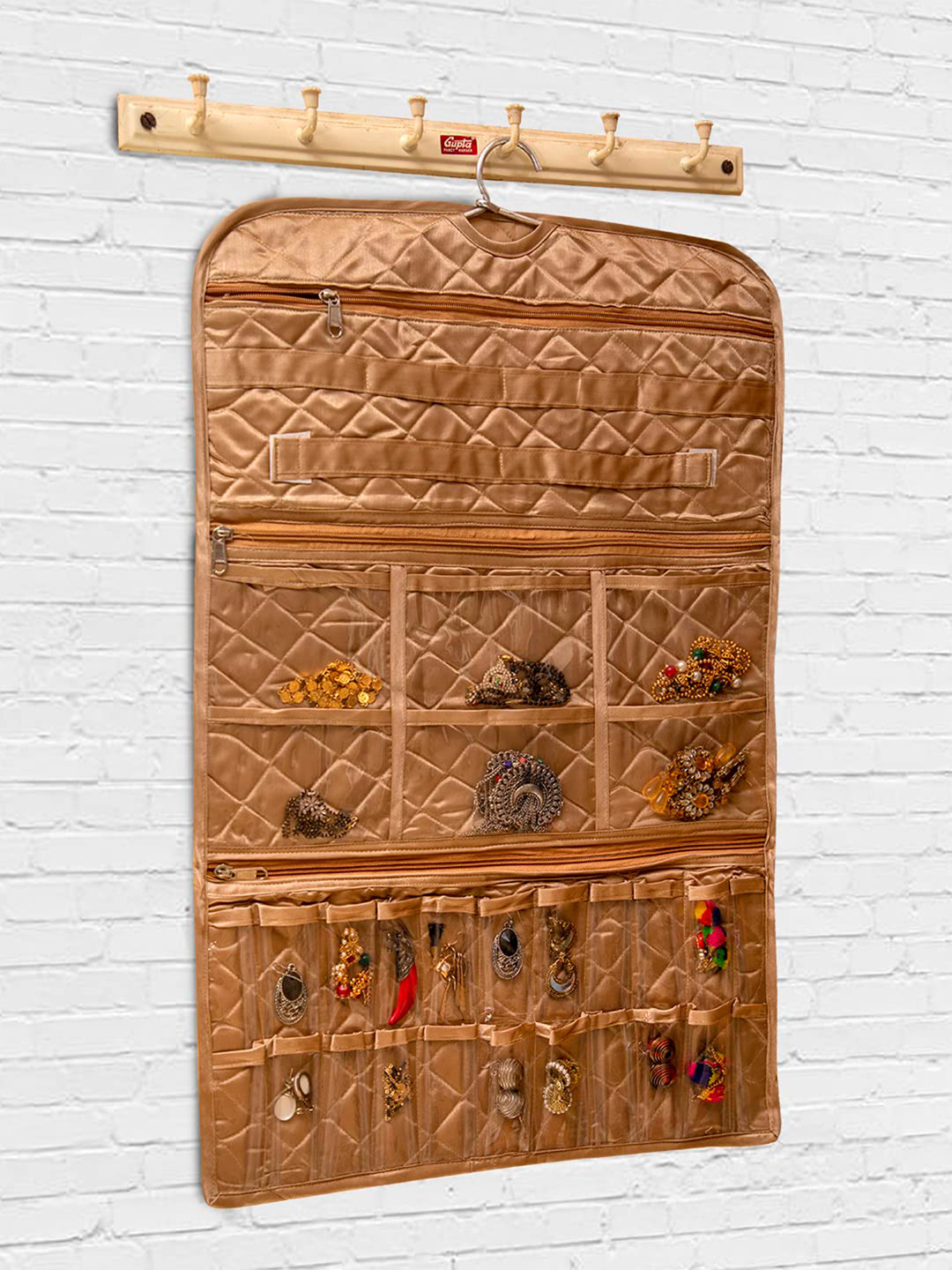 atorakushon Gold Toned Textured Storage Organiser