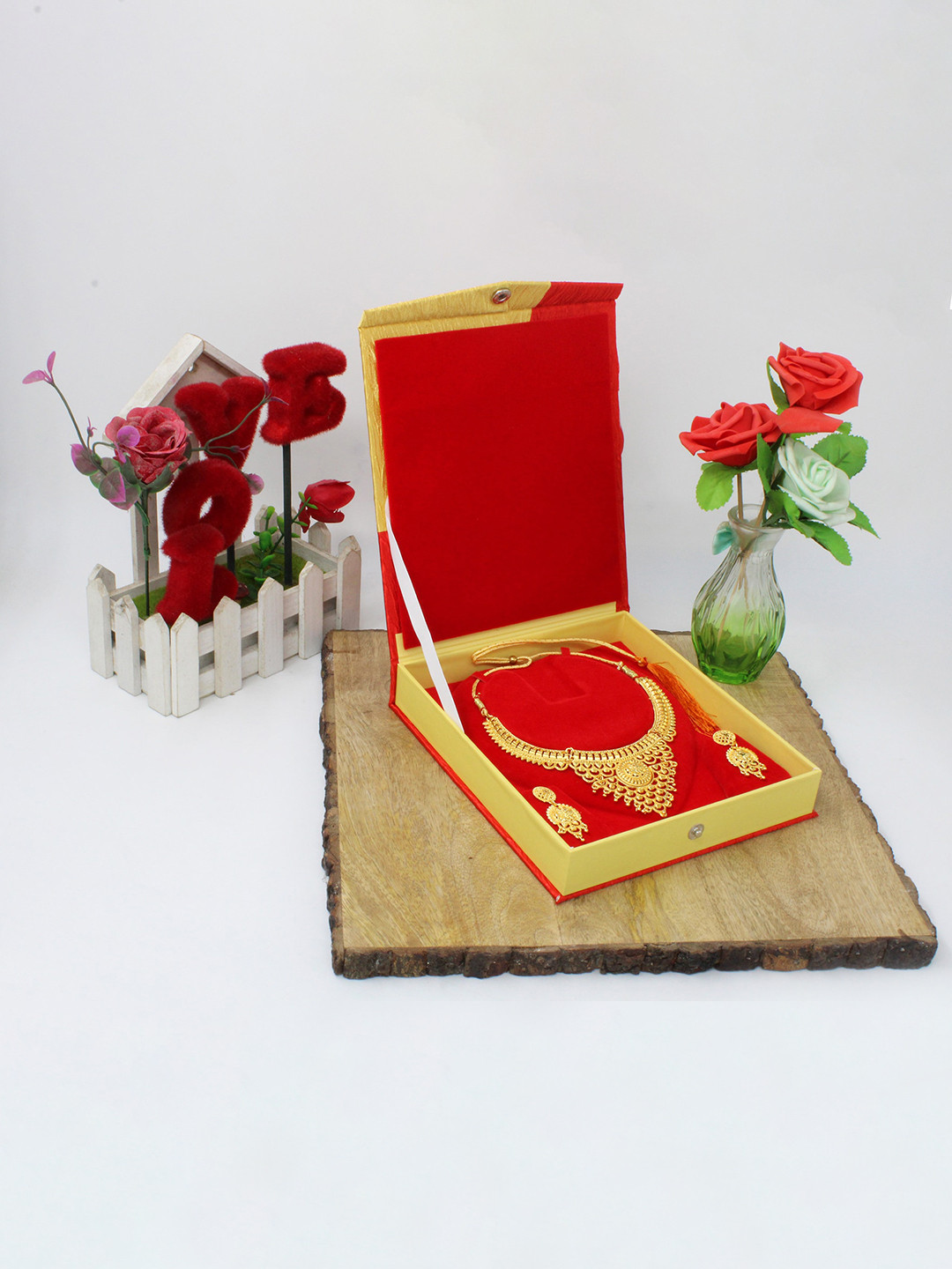 atorakushon 3-Pcs Yellow & Red Colourblocked Jewellery Storage Organisers