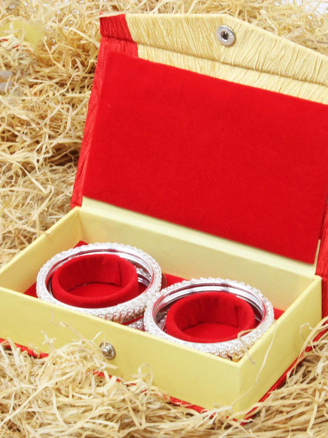 atorakushon 4-Pcs Yellow & Red Bangle Storage Jewellery Organisers