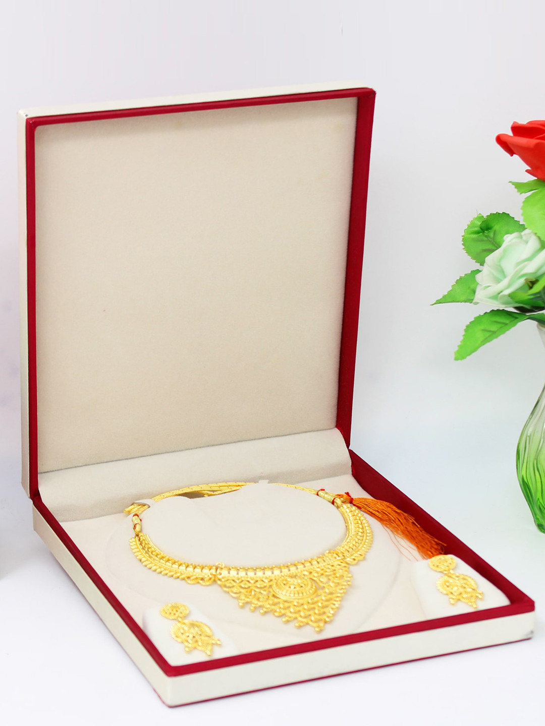 atorakushon Maroon Reusable Jewellery Storage Organizer Necklace Box