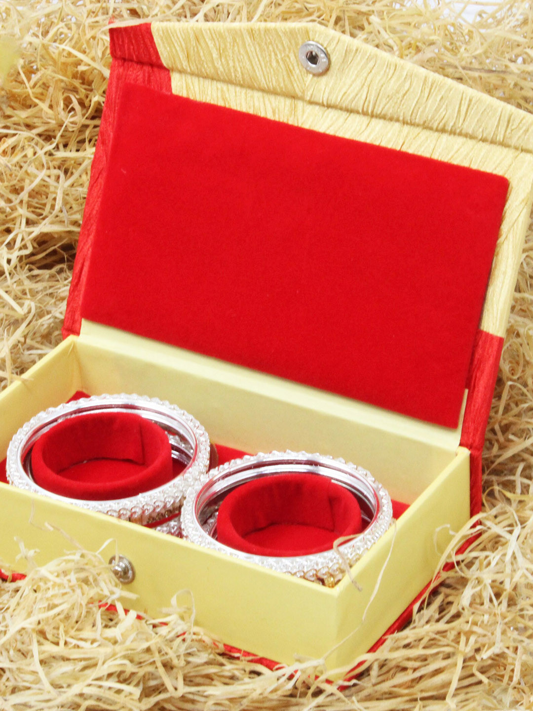 atorakushon Yellow & Red 2 Pieces Bangle Storage Jewellery Organiser Boxes