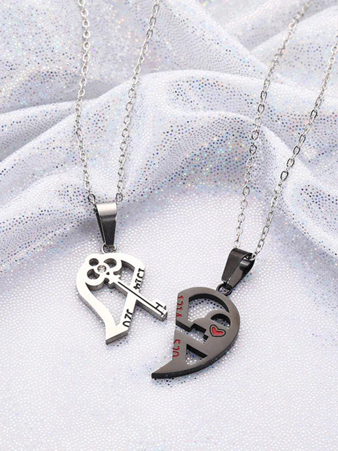 VIEN Best Friend Split Heart Pendant Necklace
