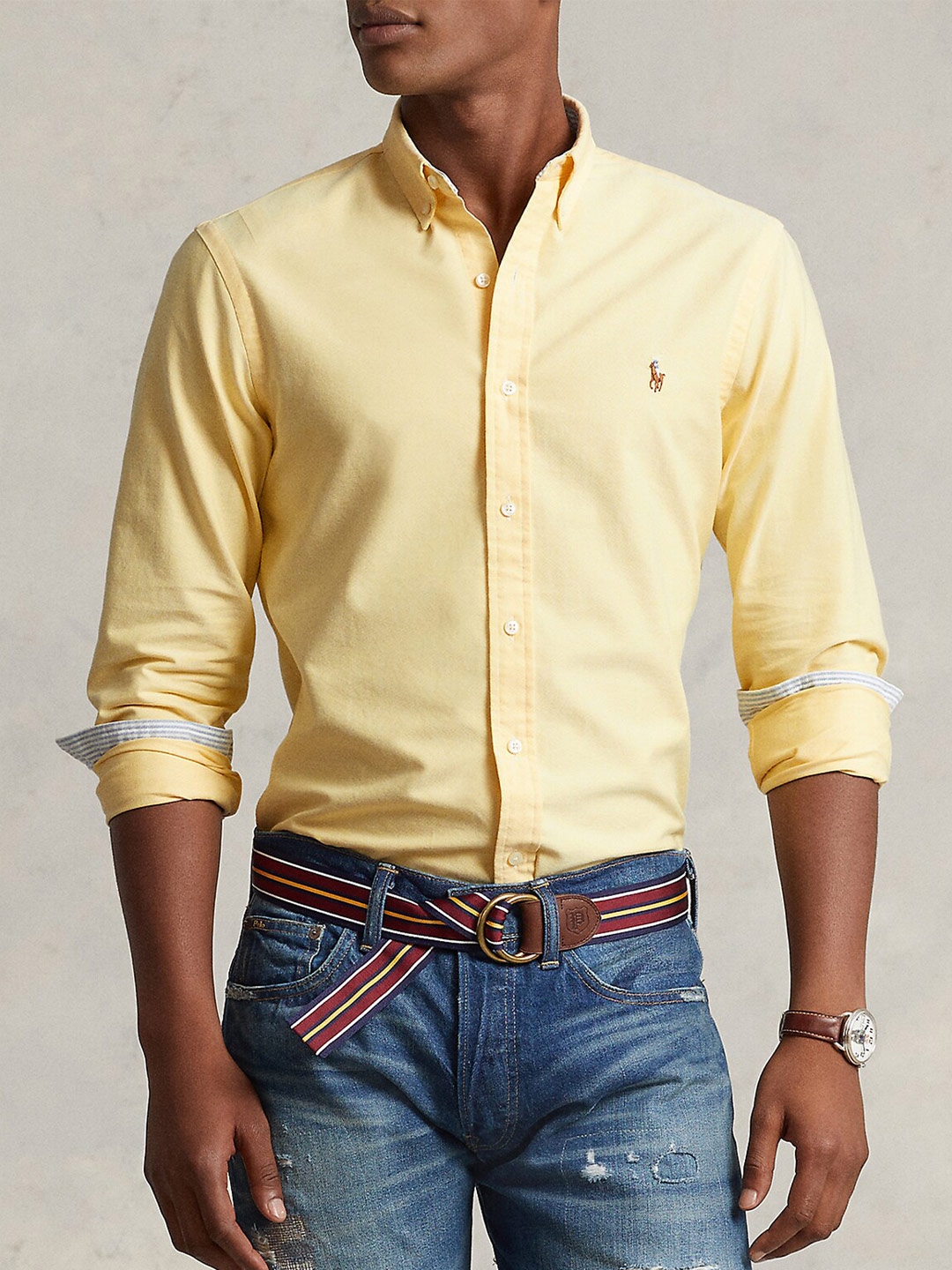 Yellow polo discount button down