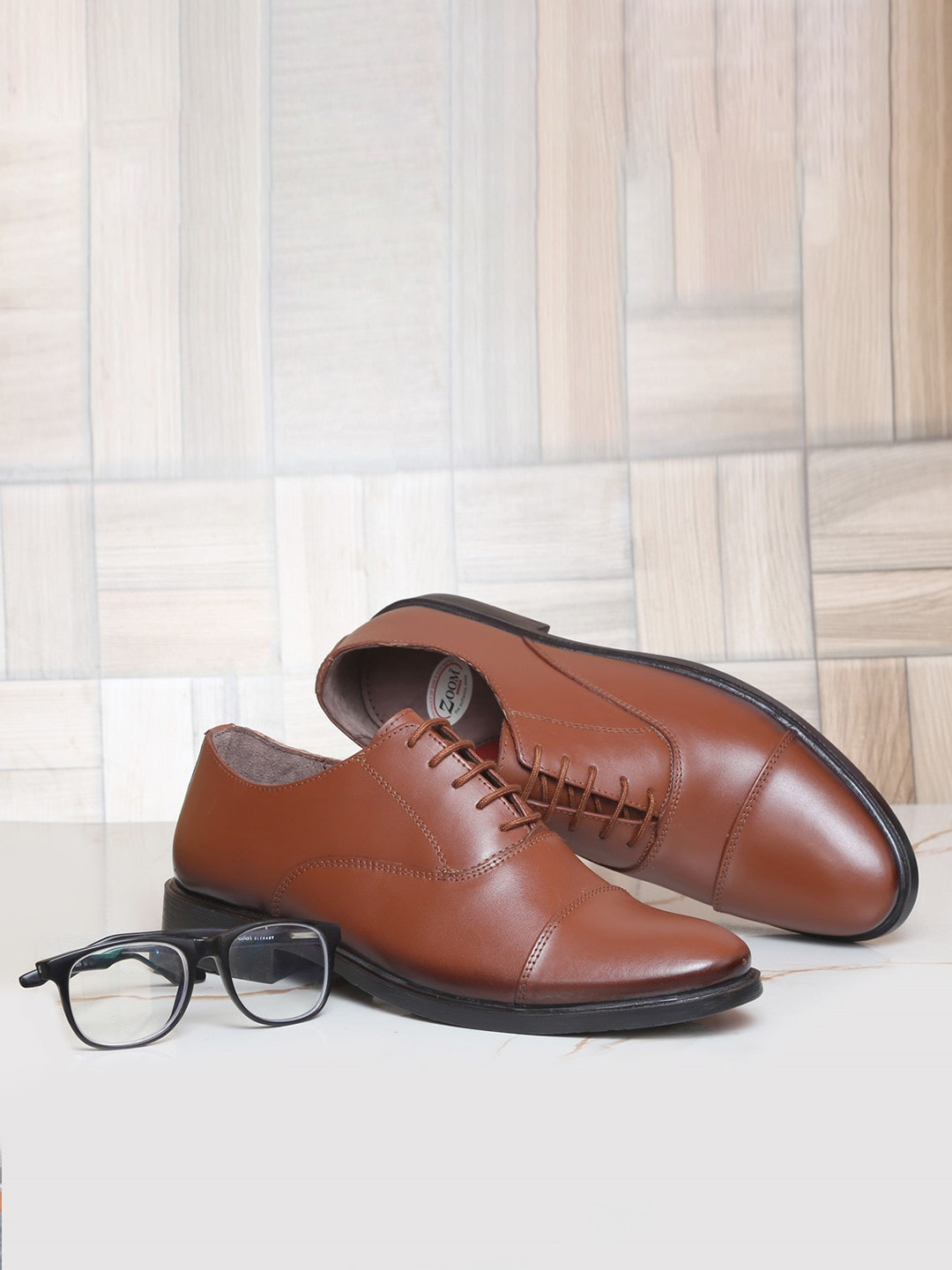 Zoom Shoes Men Genuine Leather Lace-Up Formal Oxfords