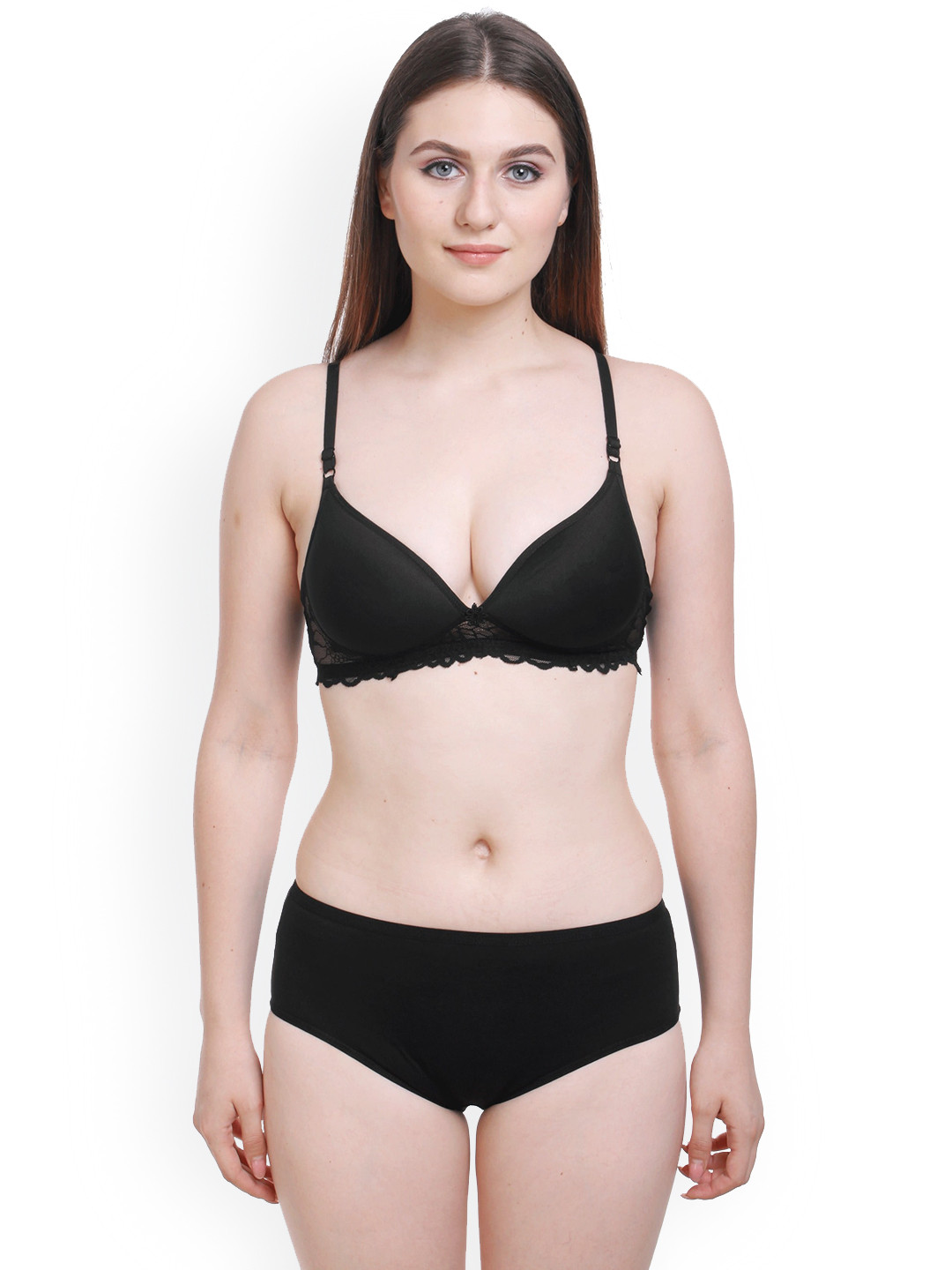 AROUSY Self Designed Cotton Lingerie Set  BY_Pd Set_Black_40