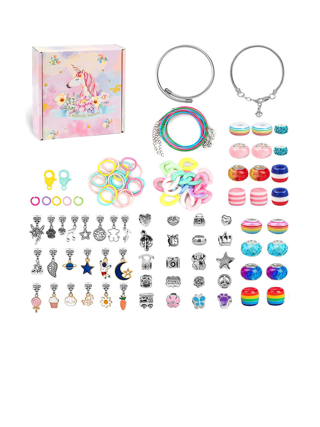 Melbees by Yellow Chimes Girls DIY Unicorn Charm Bracelet Making Kit