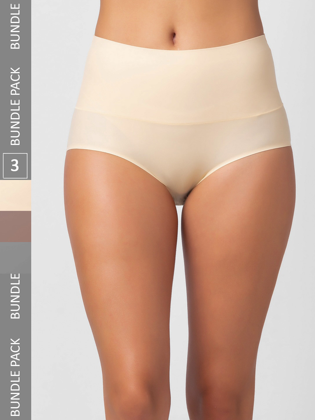 NOIRA Women Pack of 3 Assorted Seamless Hipster Briefs 873_SBrG_NO