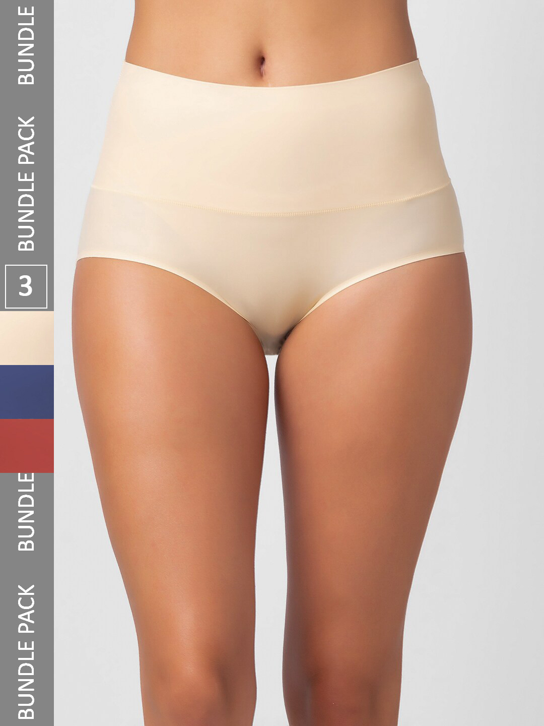NOIRA Women Pack Of 3 Assorted Seamless Hipster Briefs 873_SMNbl_NO