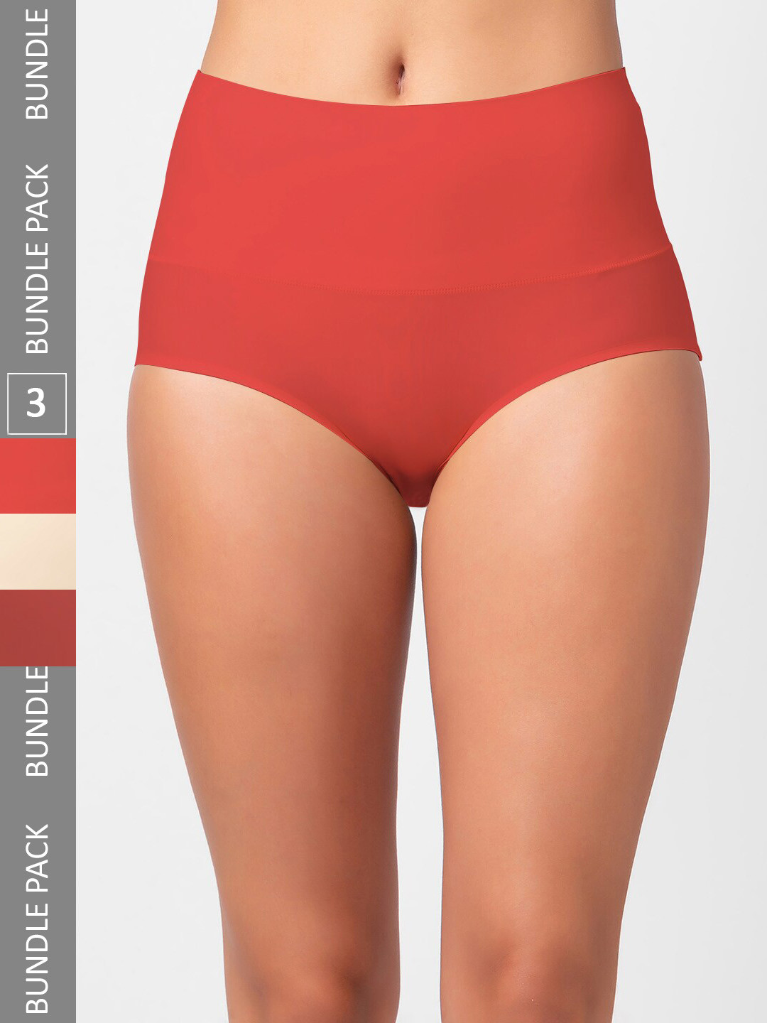 NOIRA Pack Of 3 Assorted High-Rise Tummy Tucker Hipster Briefs 873_SMR_NO