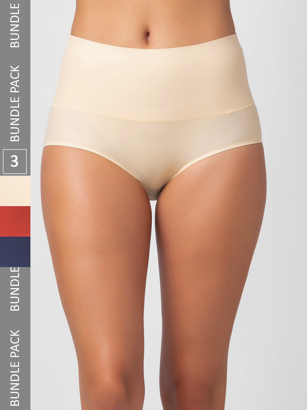 NOIRA Women  Pack Of 3 Assorted Seamless Hipster Briefs 873_SNblR_NO