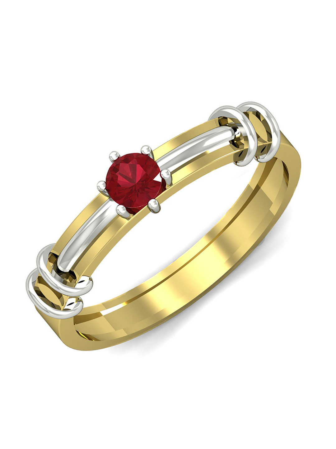 KUBERBOX Verocious 18KT Gold Ruby Ring-2.6gm