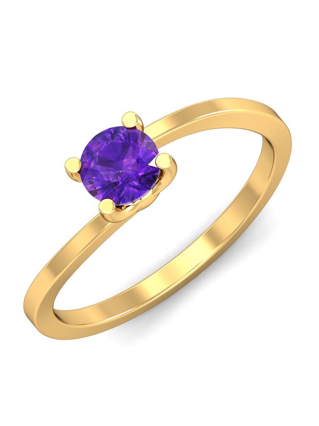 KUBERBOX Seul 18KT Gold Amethyst Ring-2.38gm