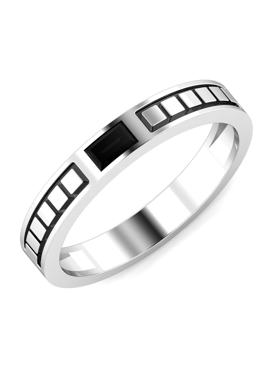 KUBERBOX Brut Men 18KT White Gold Spinel Ring-2.73gm