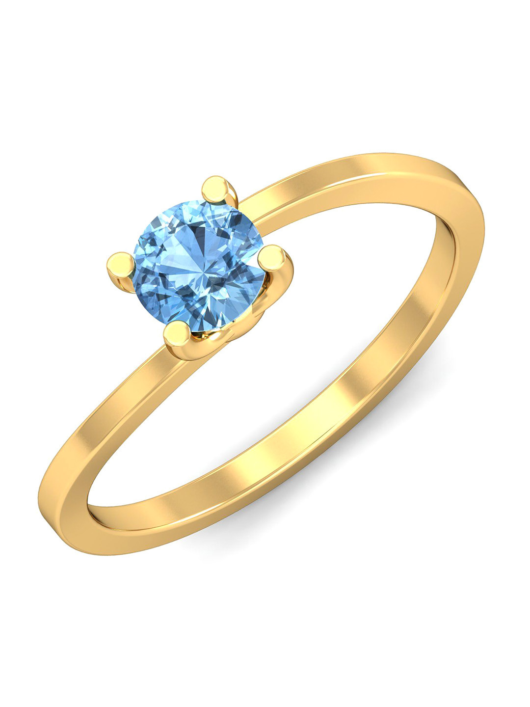 KUBERBOX Seul 18KT Gold Topaz Studded Ring-2.38gm