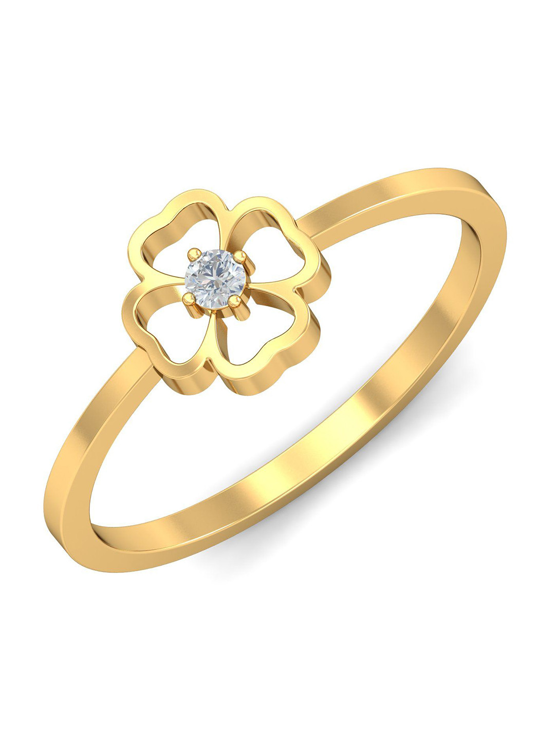 KUBERBOX Fianza 18KT Gold Sapphire Ring-1.8gm