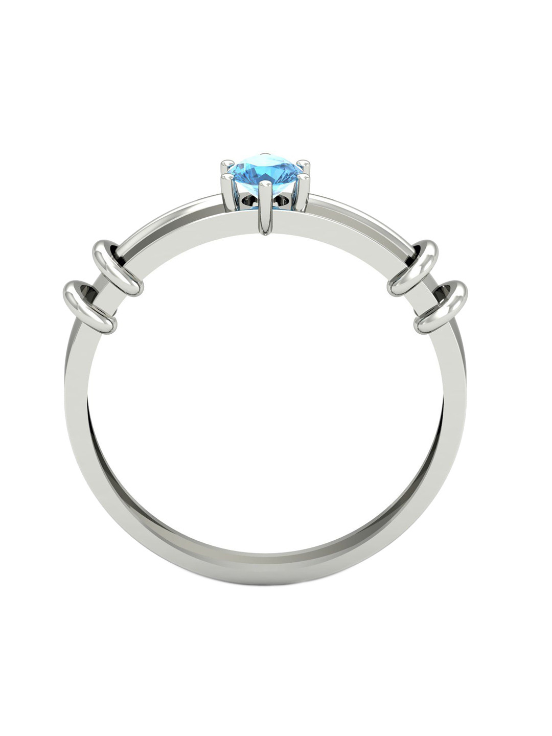 KUBERBOX Verocious 18KT White Gold Topaz Ring-2.6gm