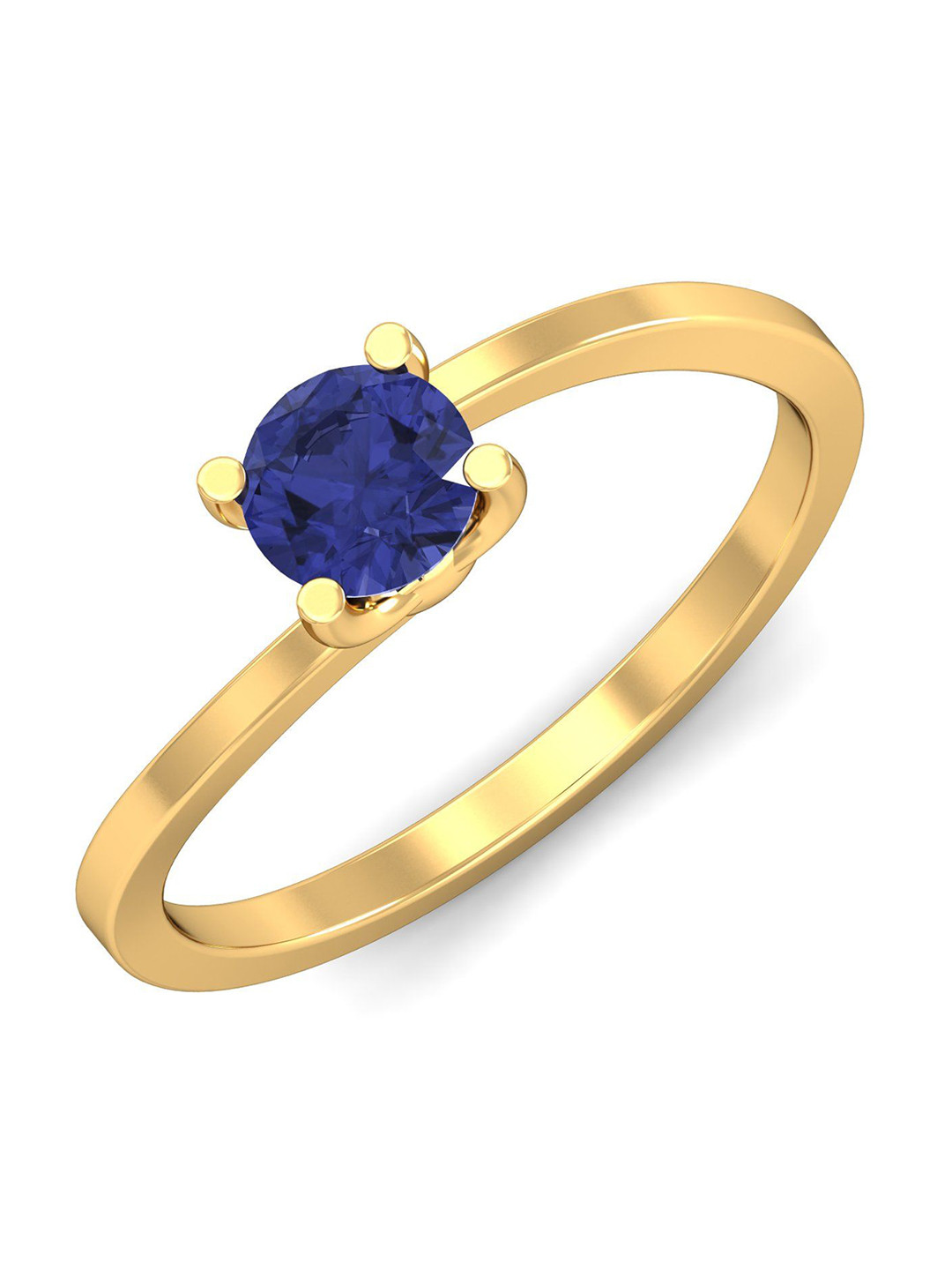 KUBERBOX 18KT Gold Tanzanite Studded Ring - 2.38 g