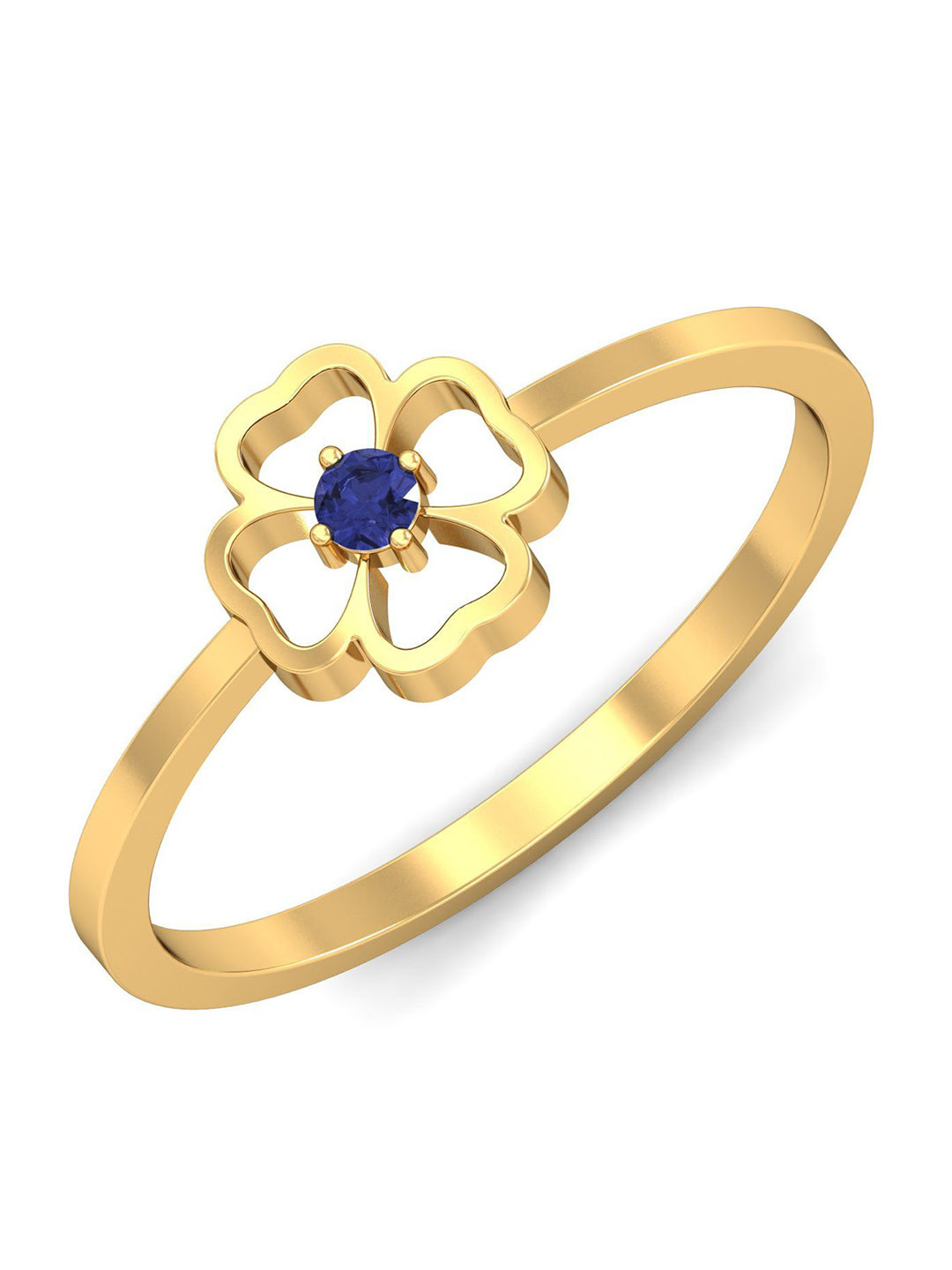 KUBERBOX Fianza 18KT Gold Tanzanite Ring-1.8gm