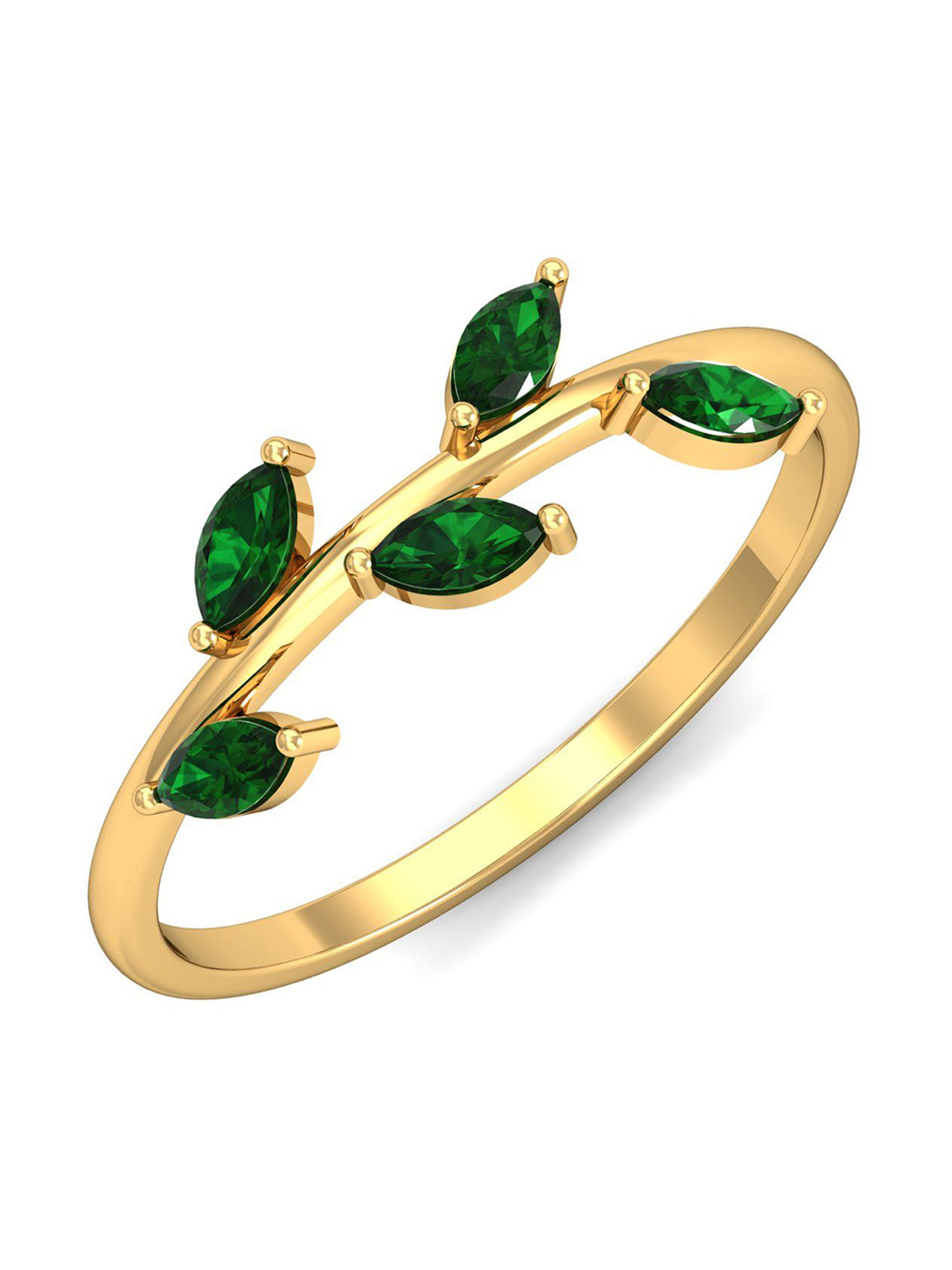 KUBERBOX Matviyko 18KT Gold Emerald Ring-1.5gm