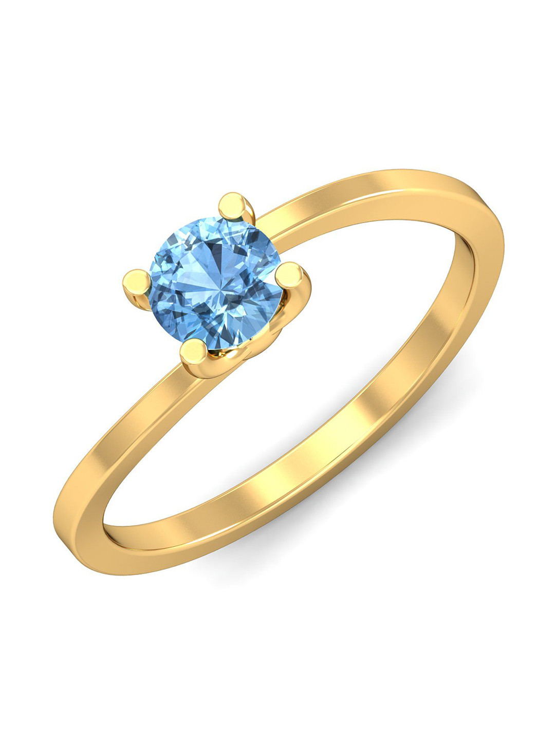 KUBERBOX Seul 18KT Gold Aquamarine Ring-2.38gm