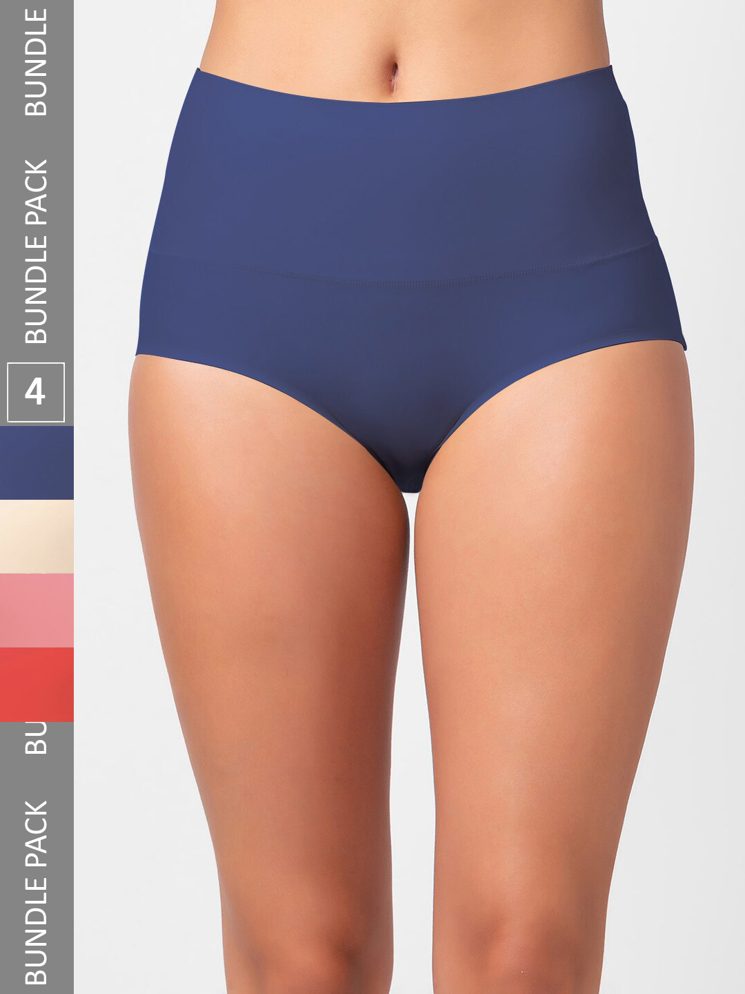 NOIRA Pack of 4 Assorted Hipster Seamless Briefs 873_SNblPiR_NO