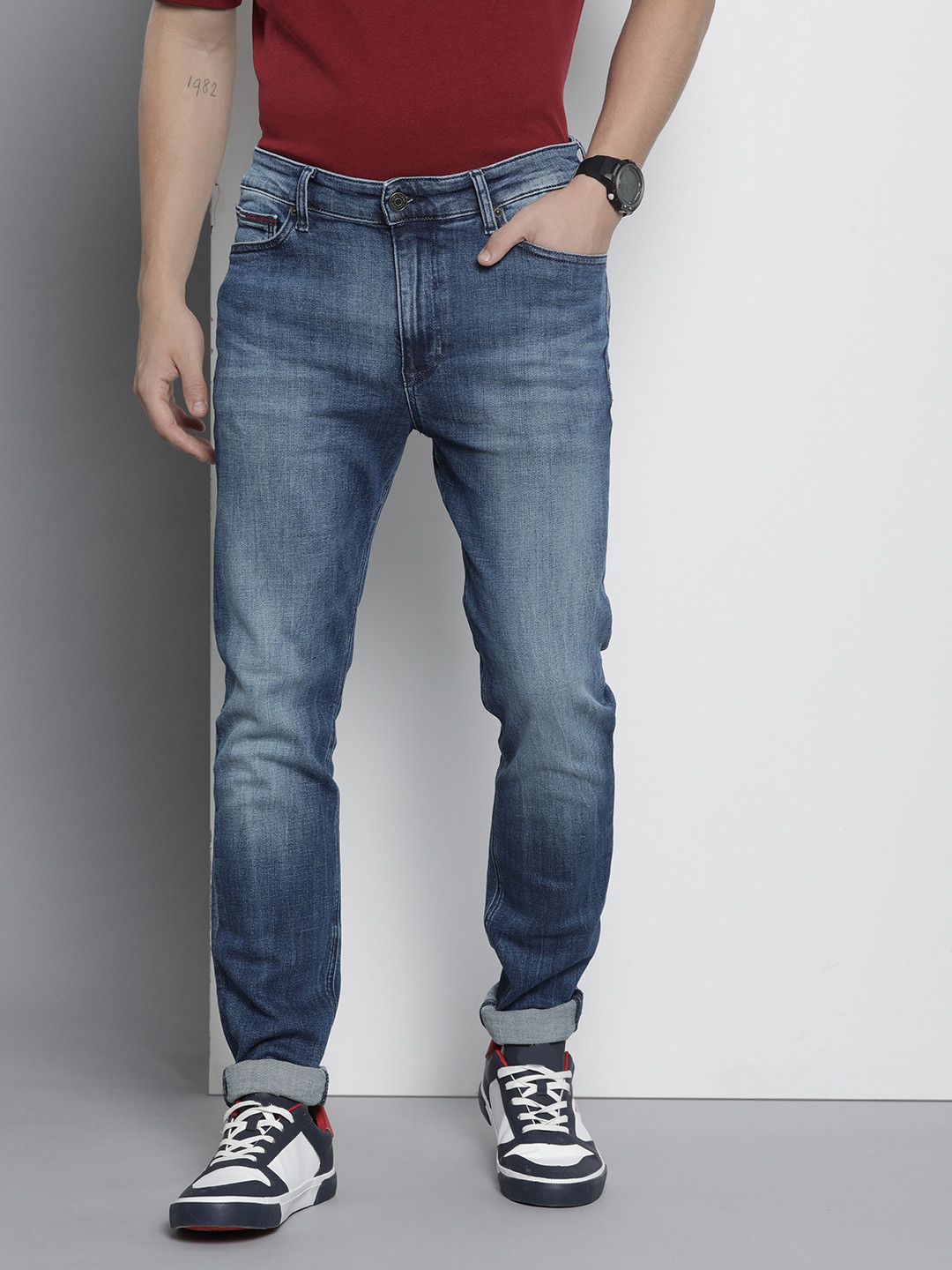 Tommy Hilfiger Men Simon Skinny Fit Light Fade Stretchable Casual Jeans
