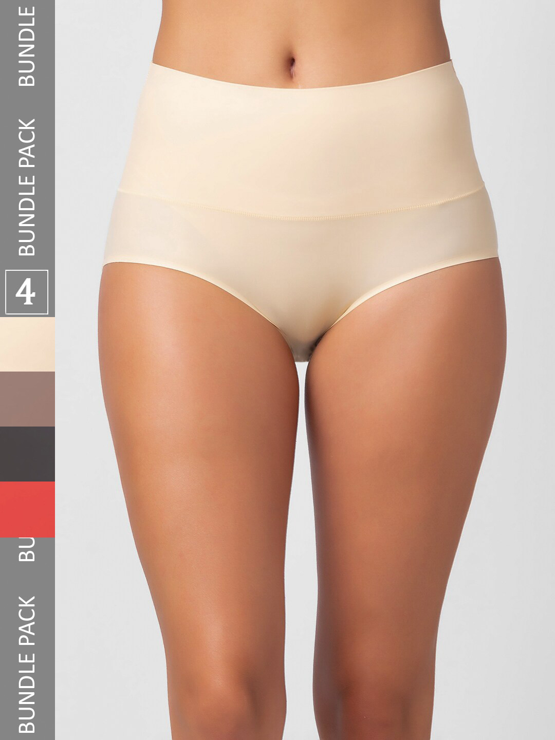 NOIRA Women Pack Of 4 Assorted Seamless Hipster Briefs 873_SBBrR_NO