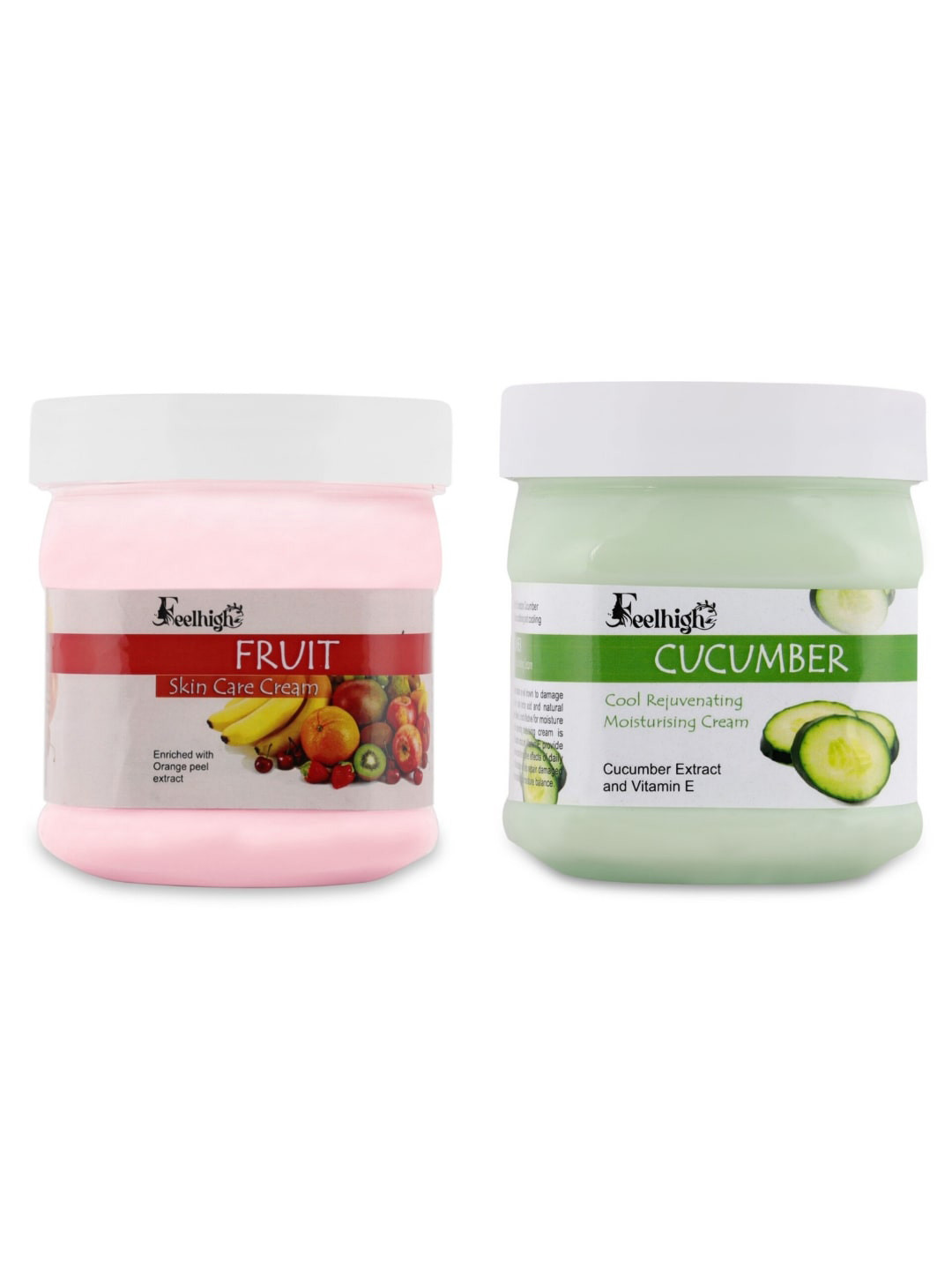 FEELHIGH Set Of 2 Fruit & Cucumber Cream Face & Body Moisturizer - 500ml Each