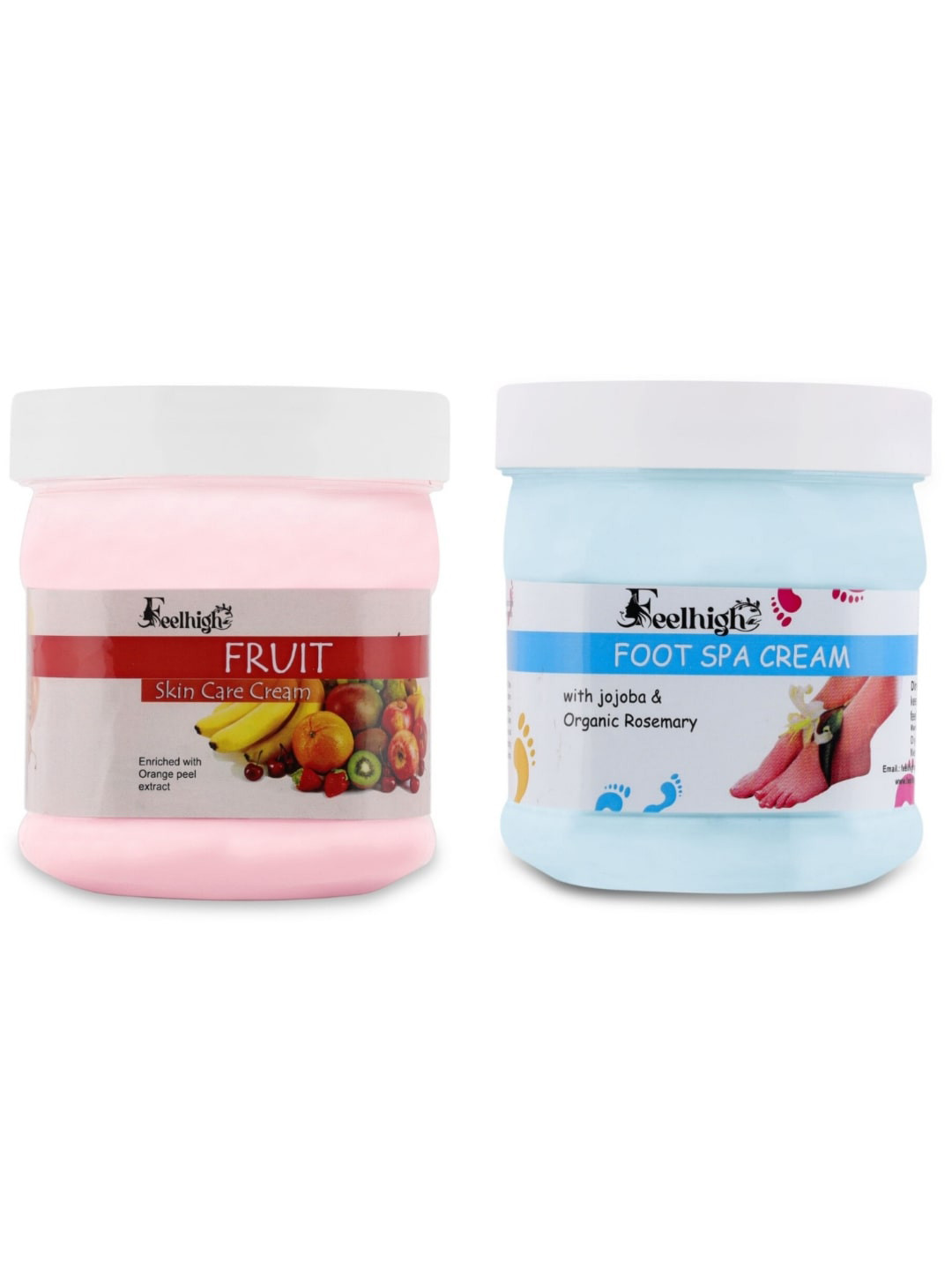 FEELHIGH Set of Fruit Face-Body Moisturiser Cream & Foot Spa Cream - 500 ml Each