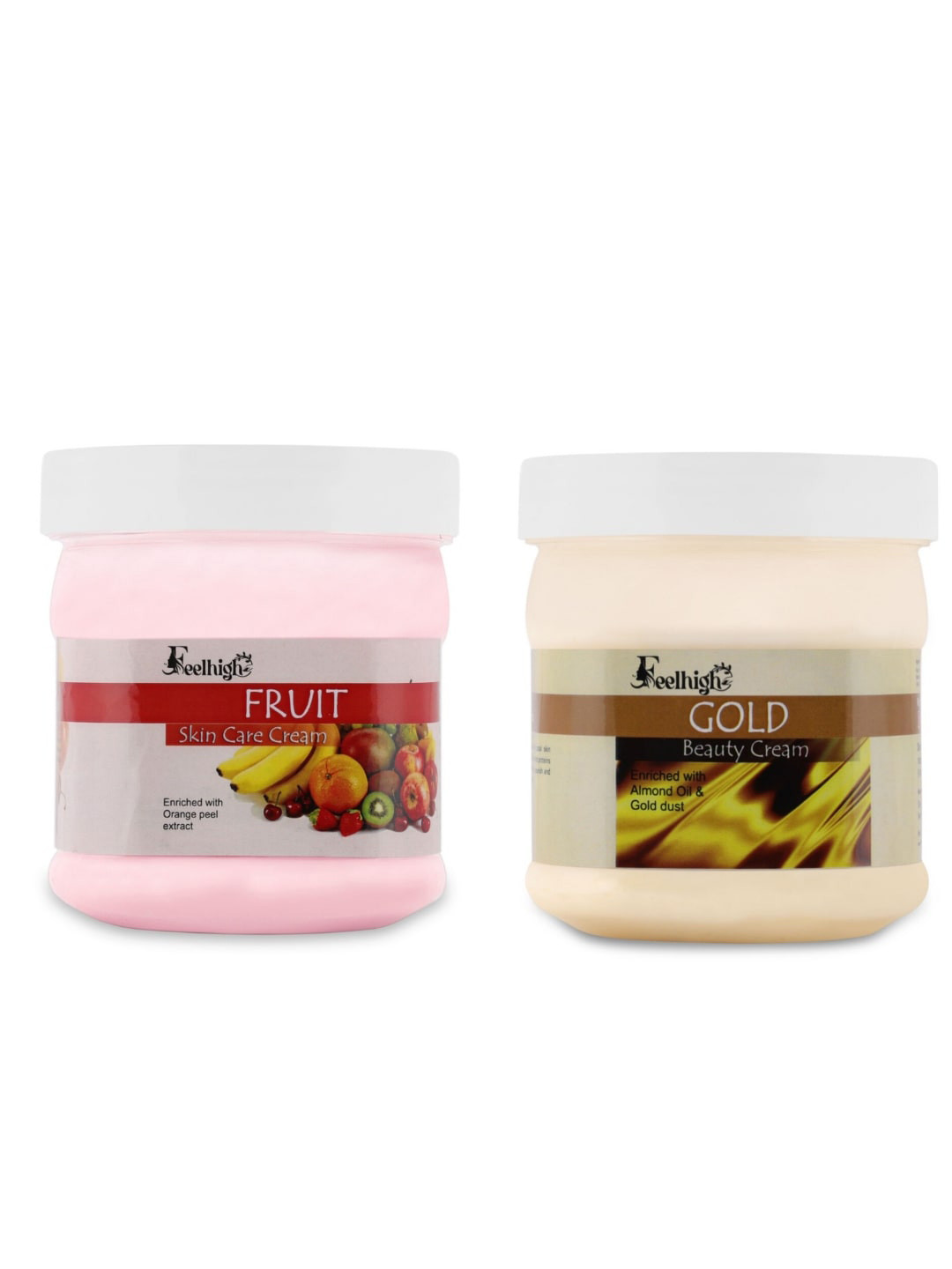 FEELHIGH Set Of 2 Fruit & Gold Cream Face & Body Moisturizer - 500ml Each
