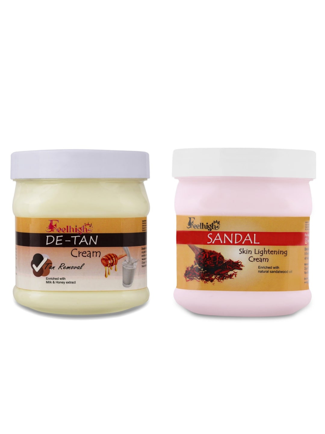 FEELHIGH Set Of 2 De-Tan & Sandal Skin Lightning Face Cream- 500ml Each
