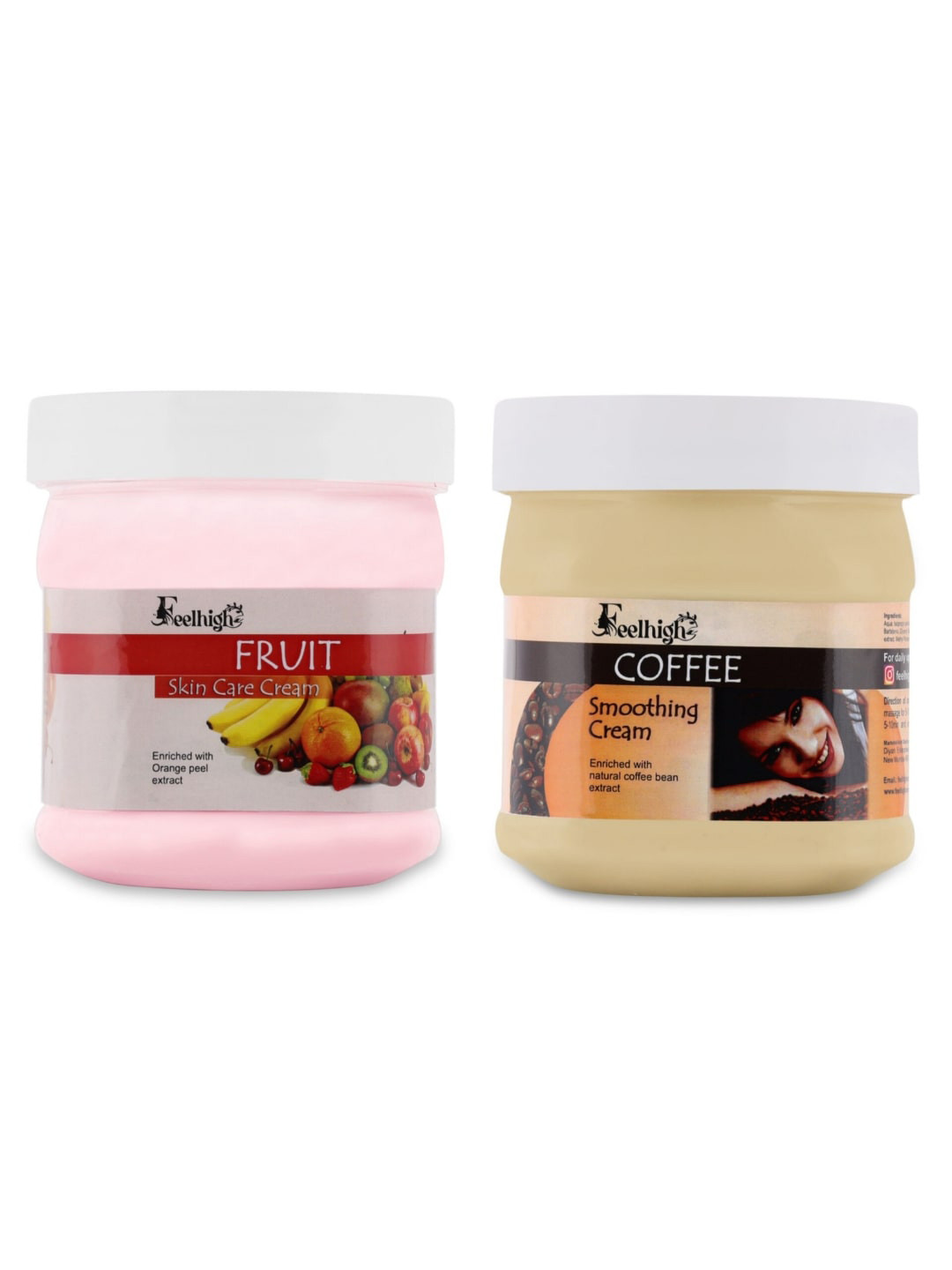 FEELHIGH Set Of 2 Fruit & Coffee Face & Body Cream - 500ml Each