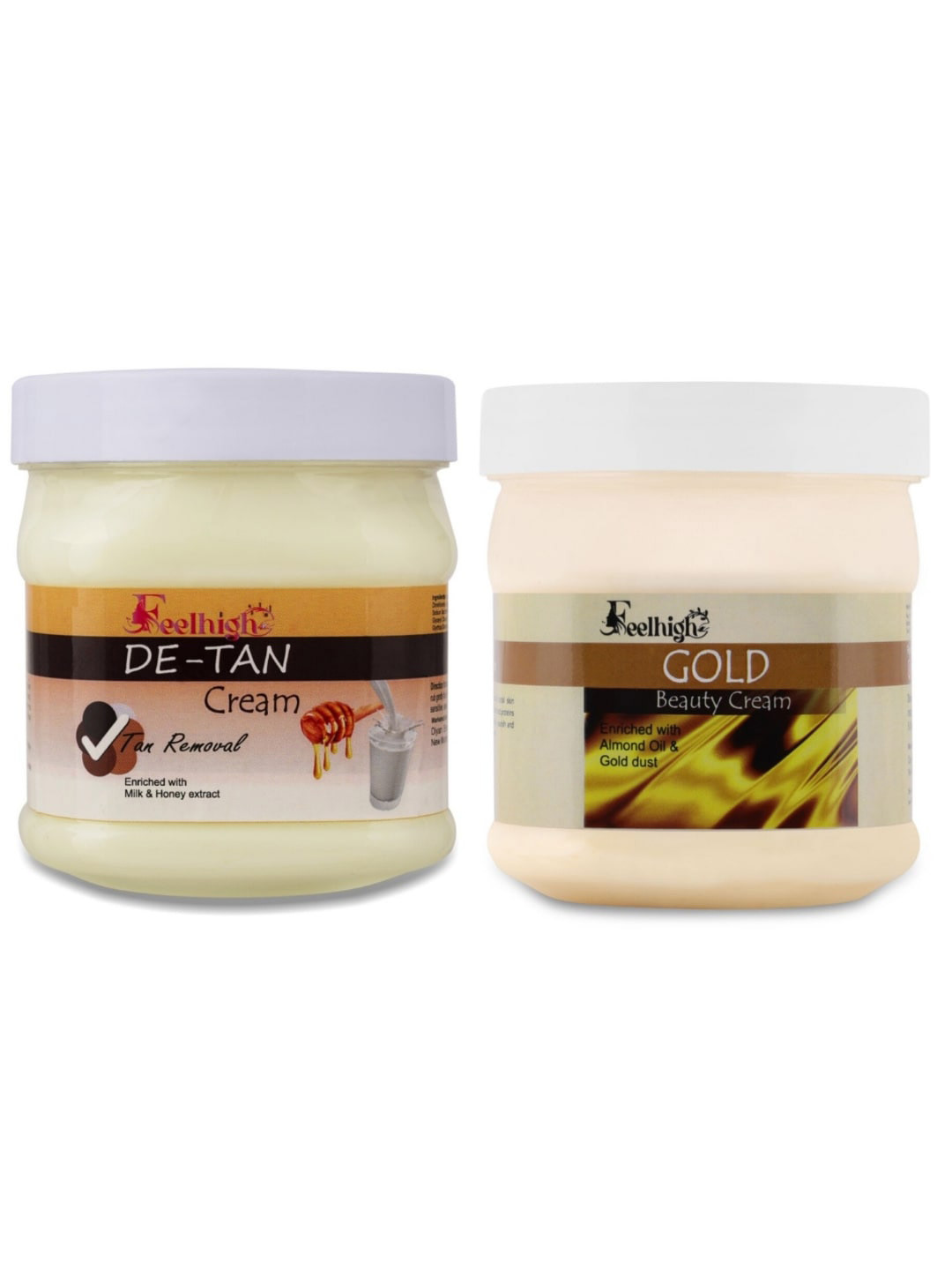 FEELHIGH Set Of 2 De-Tan & Gold Face & Body Cream - 500ml Each