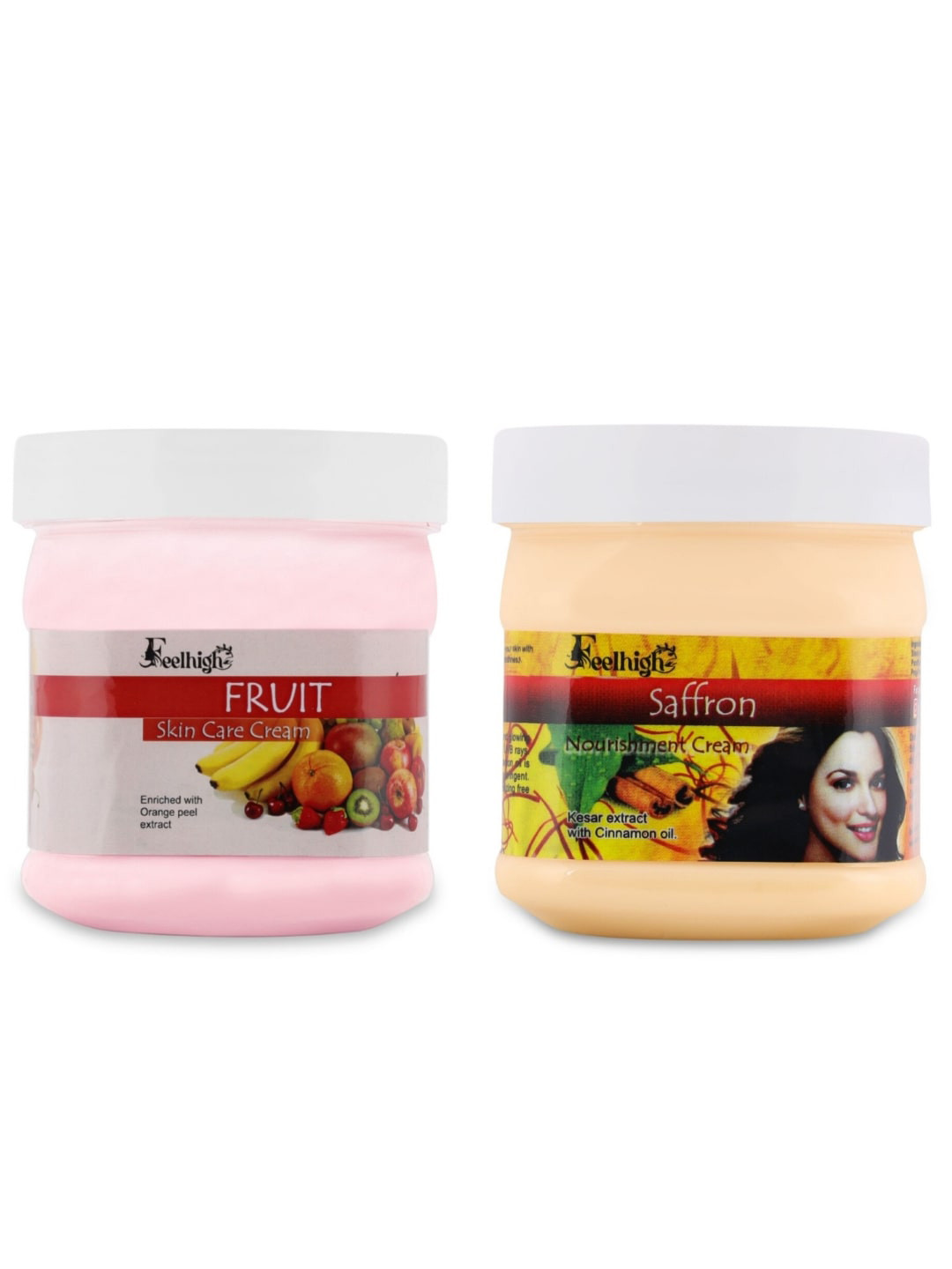 FEELHIGH Set of Fruit & Saffron Organic Face & Body Cream - 500 ml each