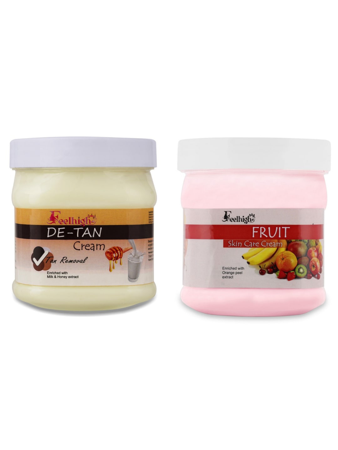FEELHIGH Set of Fruit & De-Tan Organic Face & Body Cream - 500 ml each