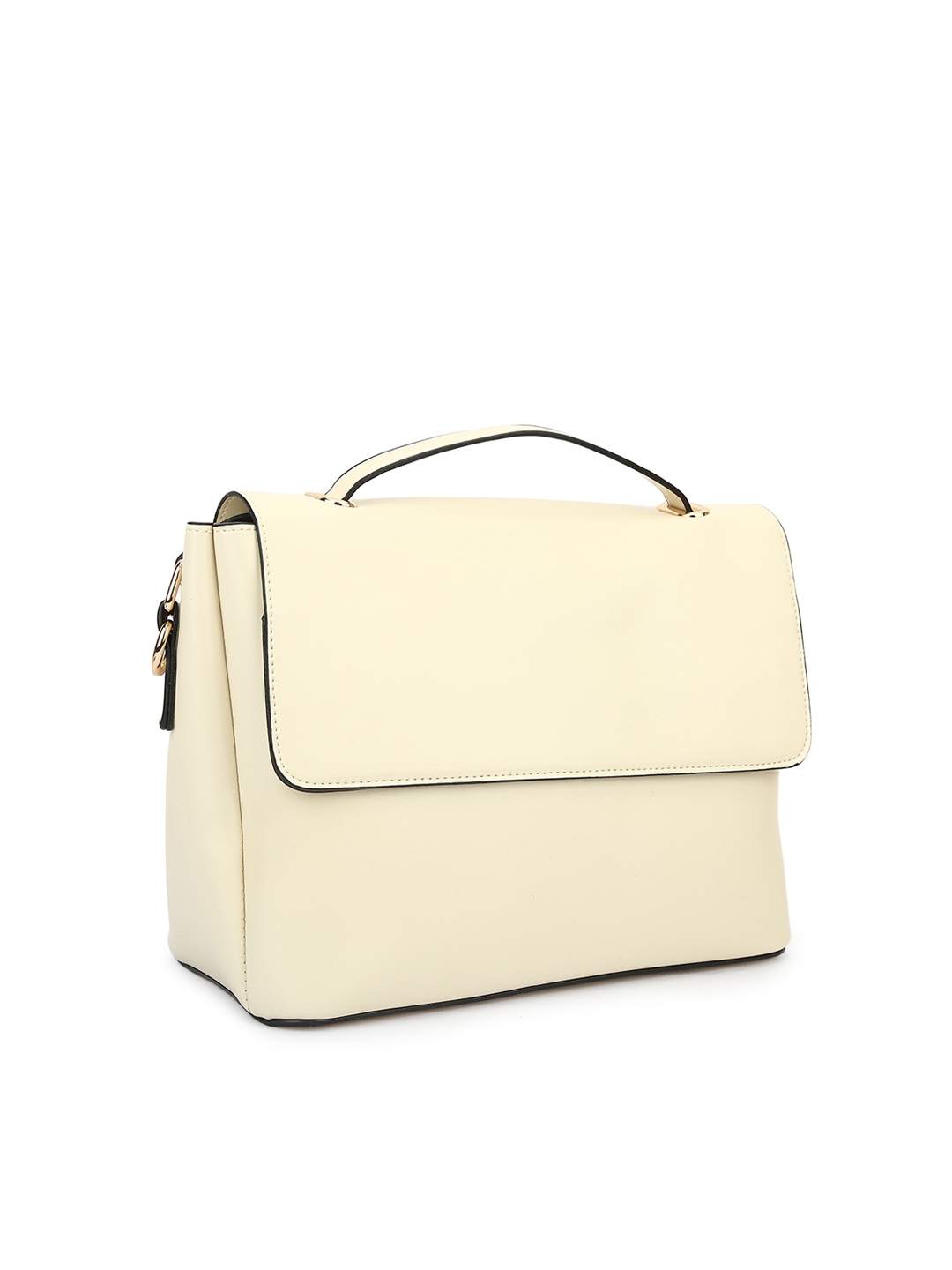 Forever 21 Cream Coloured Solid Satchel Bag Handbags For Women Image
